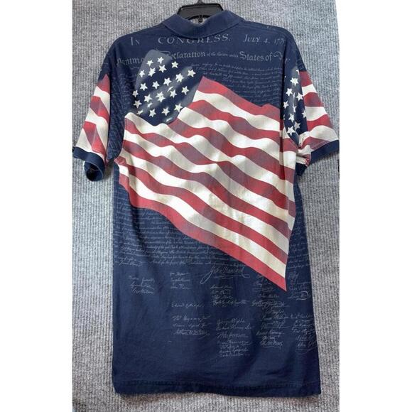 Men's Cotton Traders Sport American Flag Constitution Short Sleeve Polo Size XL - Picture 14 of 15